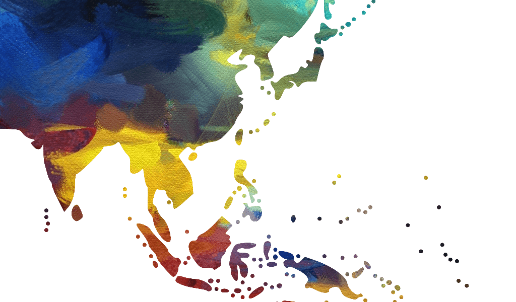 colorful map of the Asia Pacific