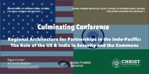 event banner for the culminating conference for RPI's institutional partnership with Christ University in India